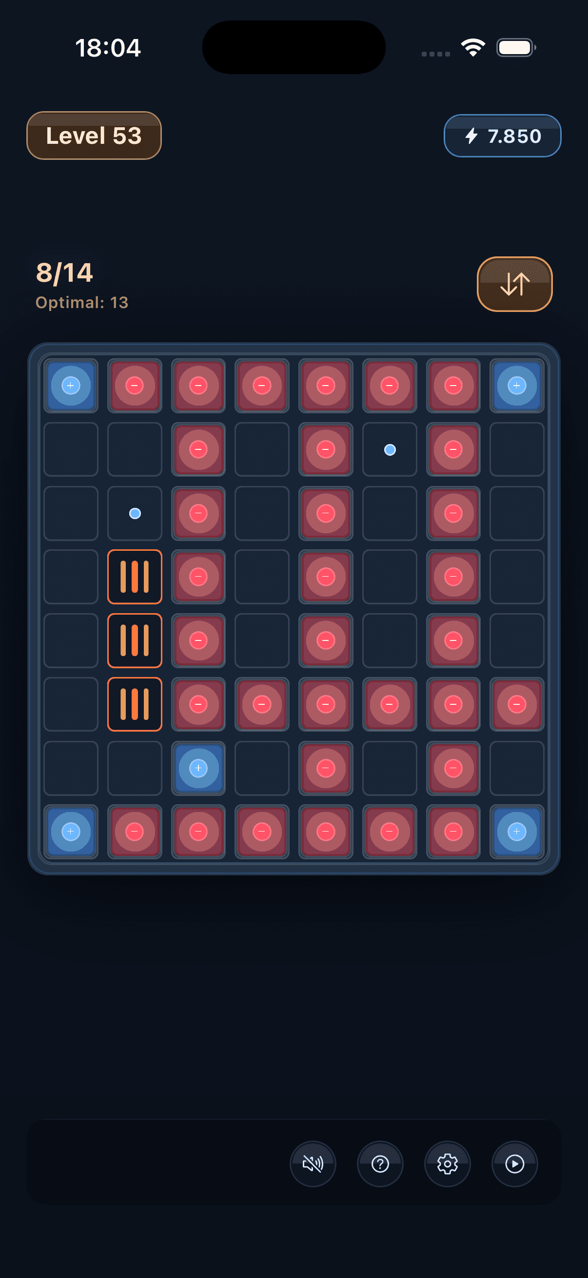 A level featuring walls or blockers that redirect or stop propagation lines